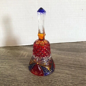 Vintage  Hand Painted Glass Bell